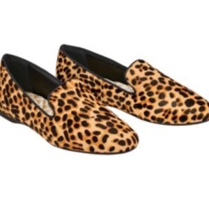 Birdies The Starling Cheetah Print Haircalf Smoking Loafers Women’s Size 9.5